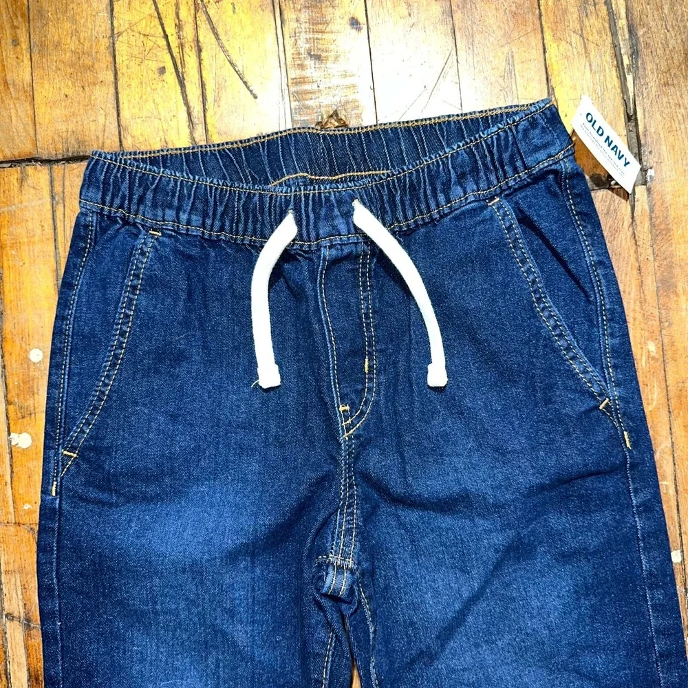 Old Navy Jeans Boys Large Blue Denim Regular Straight Leg‎ Dark Wash Drawstring